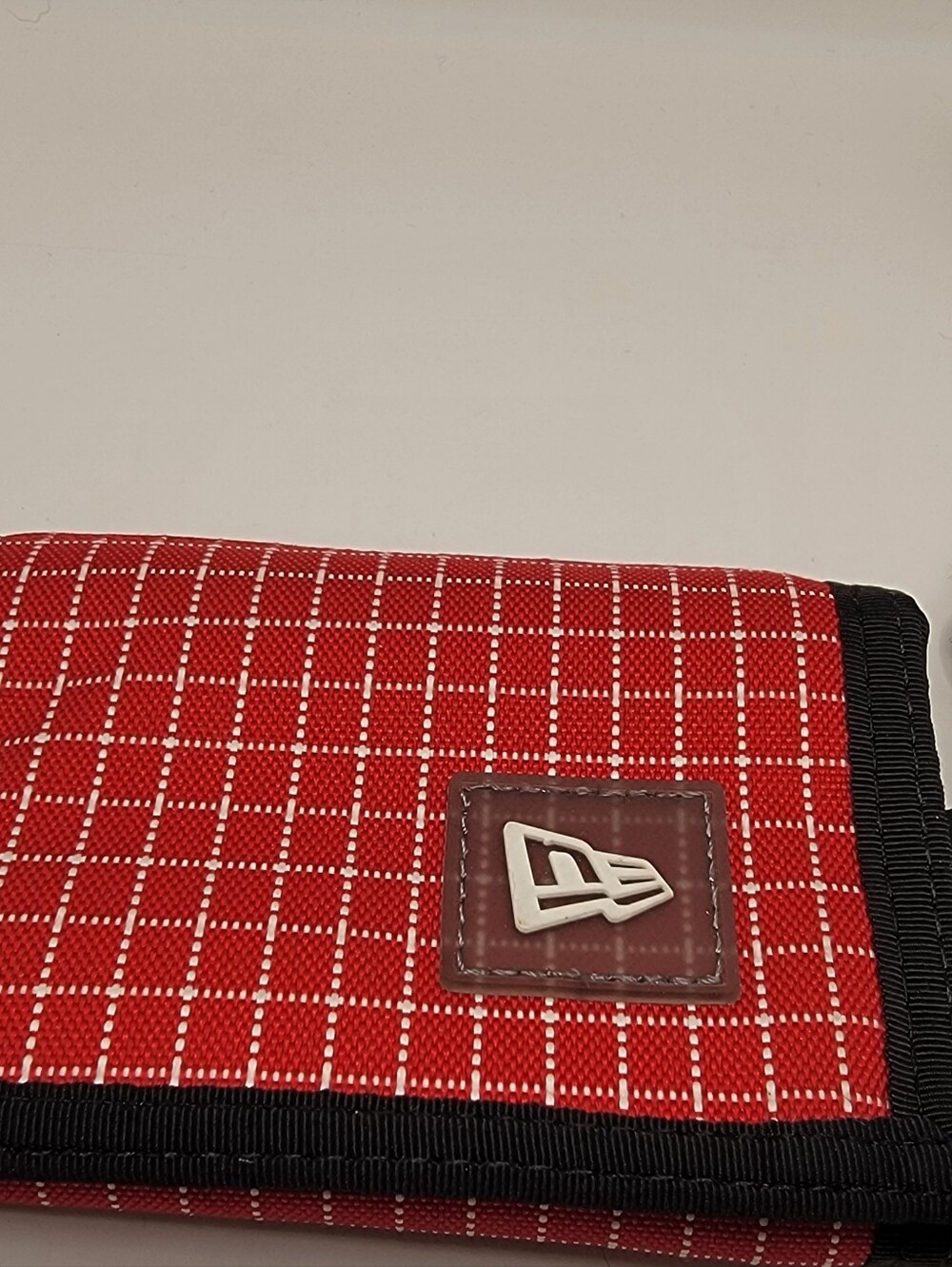 New Era Red Check Wallet with Black Trim and Logo Patch